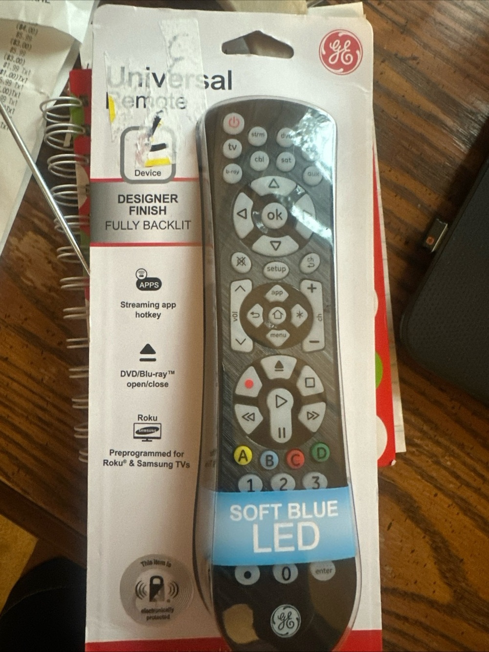 GE Soft Blue LED Universal Remote - Black/Gray